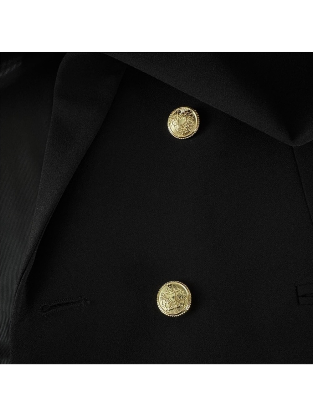Zara Black Double-Breasted Blazer with Gold Buttons - Picture 5 of 10